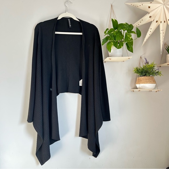 🩷ATHLETA BLACK SOLSTICE CARDIGAN WRAP WOOL BLEND SIZE SMALL WINTER TRENDING - Picture 5 of 9